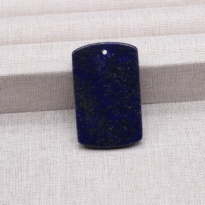 Charms Naturstein-Anhänger, rechteckig, natürlicher Rosenquarz-Kristall-Anhänger für die Herstellung von DIY-Schmuck-Halsketten, 25 x 40 mm