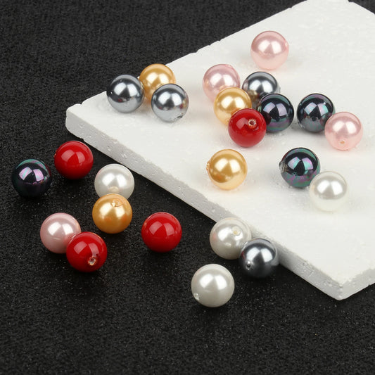 Großhandel 5 stücke Natürliche Shell Perle Perlen 6mm 8mm 10mm 12mm Runde Lose Perlen Gebohrt Halb loch Perlen Für Ohrring Schmuck Machen