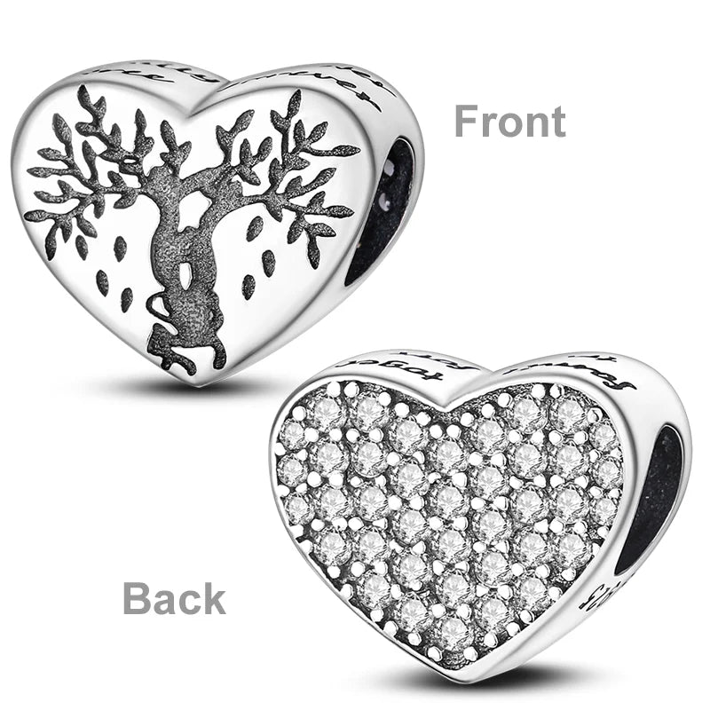 Charm-Perle aus 925er-Sterlingsilber, Mutter-Geschenk, Mutter, Liebe, glückliche Familie, baumelnd, passend für Original-Armreif, Halskette, DIY-Schmuck