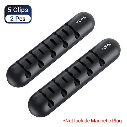 Topk l35 kabel organisator magnet stecker box silikon kabel wickler flexible kabel management clips für maus kopfhörer