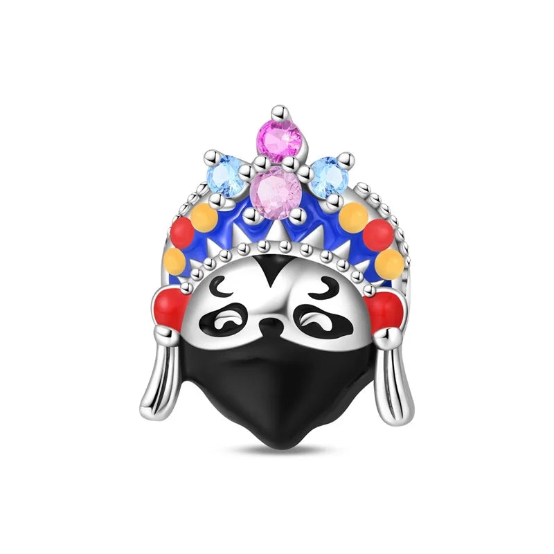 Vergnügungspark-Charm aus 925er-Sterlingsilber, Riesenrad, Achterbahn, Zirkus, Clown, Karussell, passend für DIY-Armbänder, Halsketten, Souvenir