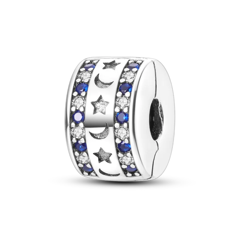 Silberverschluss, 925er-Sterlingsilber, CZ-Pflaster-Clip-Charms, Gänseblümchen-Perlen, Stopper, Sicherheitskette, passend für Original-Armreif, Schmuck-Clip