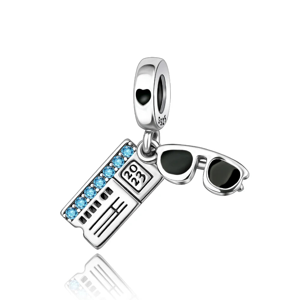 Blaue Serie 925 Sterling Silber Globus Schneeflocke Tanzschuhe Krone Charm Passend für DIY Armband Halskette Elegante Partygeschenke