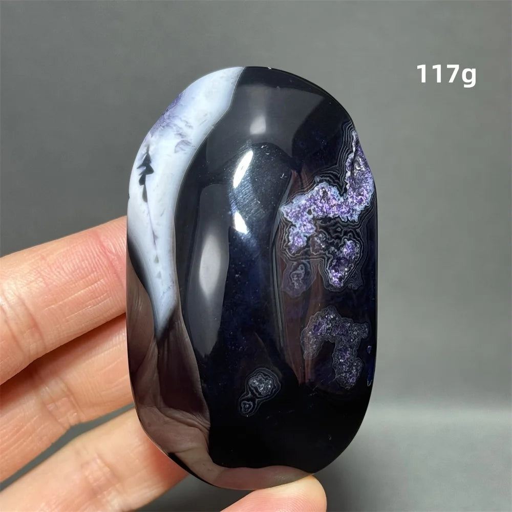 Natürlicher Edelstein Achat Kristall Palm Spielen Mineral Quarz Reiki Heilung Energie Spirituelle Meditation Home Decor Geschenk