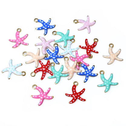 20 Stück 10,5x10mm Edelstahl Kleine Seestern Anhänger Emaille DIY Schmuck Herstellung Zubehör Zubehör Halskette Ohrringe