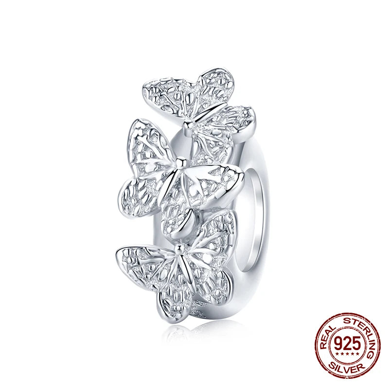 WOSTU Echt 925 Sterling Silber Herz Perlen Blume Retro Muster Charms Anhänger Fit Original DIY Armband Halskette Silber Schmuck