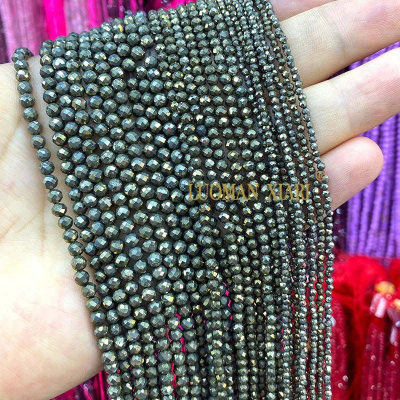 2 3 4 MM Facettierte Runde Naturstein AA Schwarz Turmalin Lose Spacer Perlen für Schmuck Machen Diy Armbänder Zubehör charms