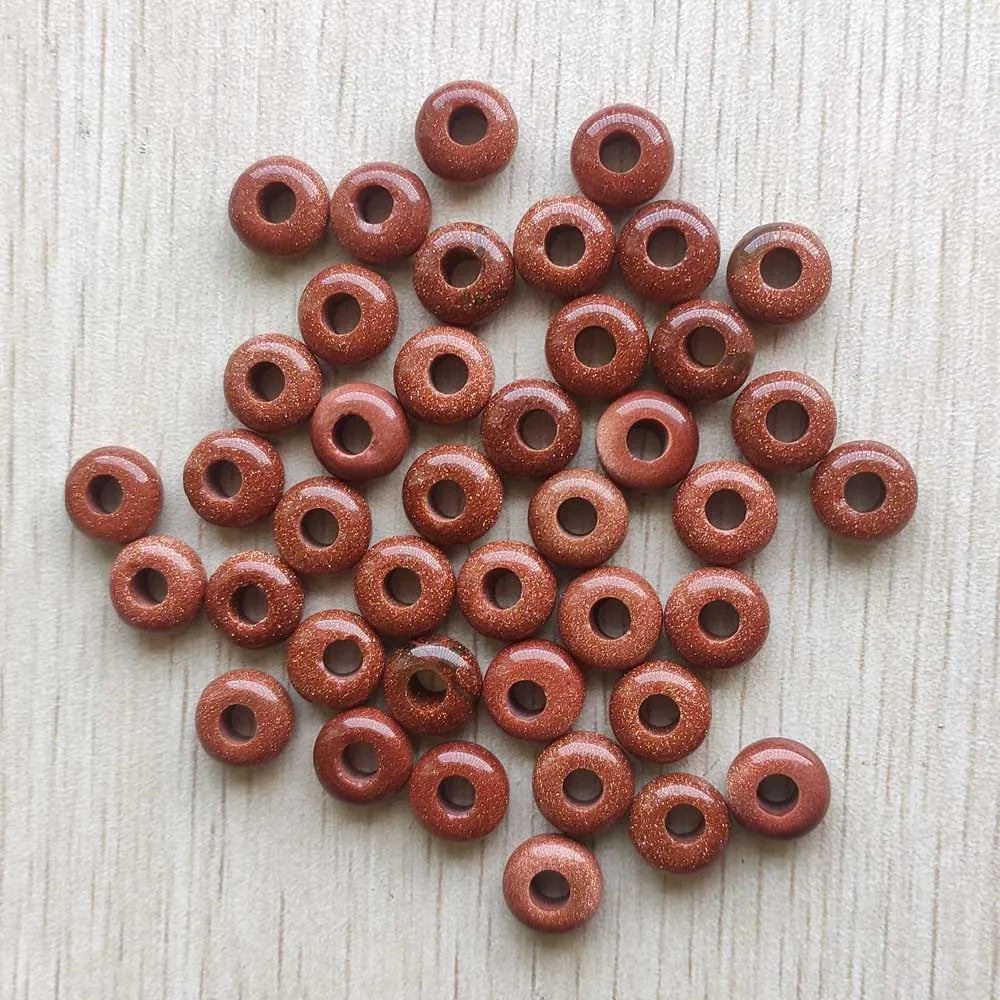 Mode gute Qualität Naturstein Mix runde Charms großes Loch Charms Perlen 10mm für Schmuckherstellung 50 Stück Großhandel kostenloser Versand