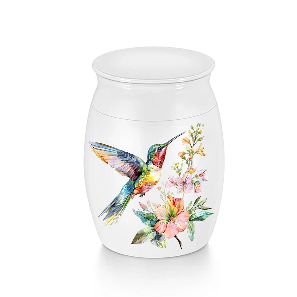 Mini Hummingbird Urn for Ashes, Small Keepsake Cremation Belt Made of Aluminum Alloy, Funeral Holder for Human Remains