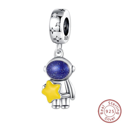 100 % 925 Sterling Silber Mode Raumfahrt Sammlung Rakete Astronaut Charms Perlen passen Qikaola Original Armband DIY Schmuck