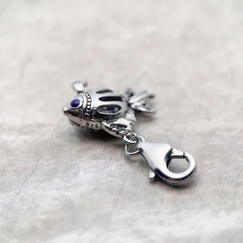 Blauer maritimer Fisch-Charm-Anhänger, 2023, Frühling, 925er Sterlingsilber, trendiges Glücksgeschenk für Frauen, Schmuck