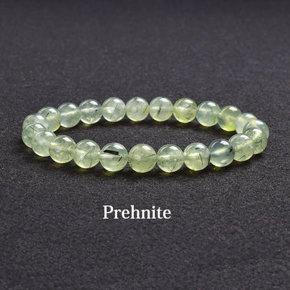 Genuine natural stone bracelet: Apatite, Lapis Lazuli, Agate, Crystal, Tiger's Eye. High-quality gemstone bead bracelet. Men's jewelry bangle.