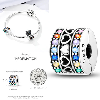 Katze Schmetterling Gänseblümchen CZ Pave Clip Charms Positionierung Schnalle 925 Sterling Silber Silikon Spacer Perlen passen Original Racelet DIY