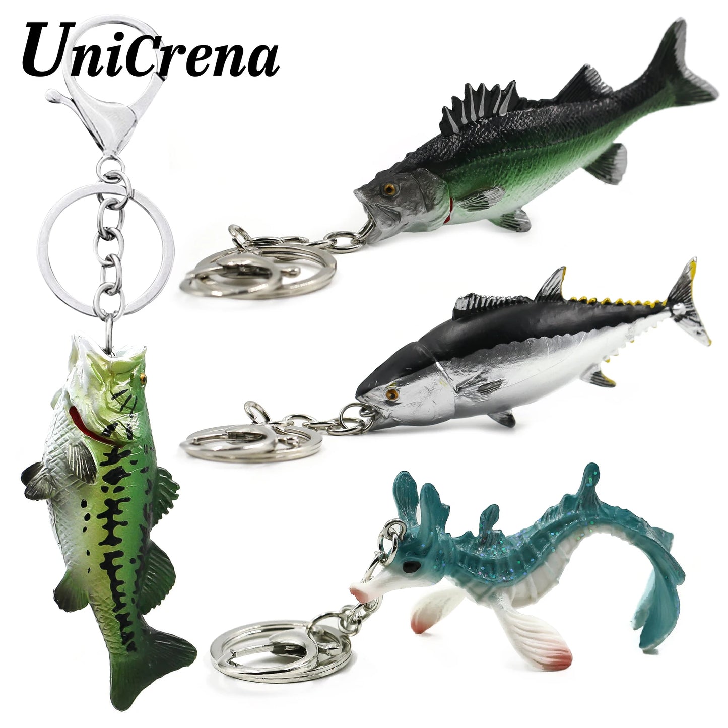 Fisch-Schlüsselanhänger, kreativer handgefertigter Fisch-Modell-Schlüsselanhänger, Forelle/Schnapper/Thunfisch/Salmon/Barsch, Schlüsselanhänger mit Angeldeshema, Schlüsselhalter-Zubehör