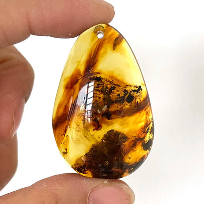 Großer Bernstein-Anhänger für Frauen, DIY-Schmuck, Großhandel, einzigartiger Tropfen, natürliche Pflanze, 100 % echter originaler baltischer Stein für Kettenhalskette