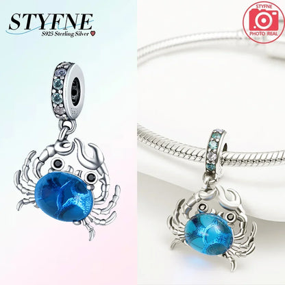 Heißer Verkauf 925 Sterling Silber Ozean Welt Serie Meeresschildkröte Seestern Kleine Krabbe Krake Charms Bead Fit 925 Armband DIY Schmuck