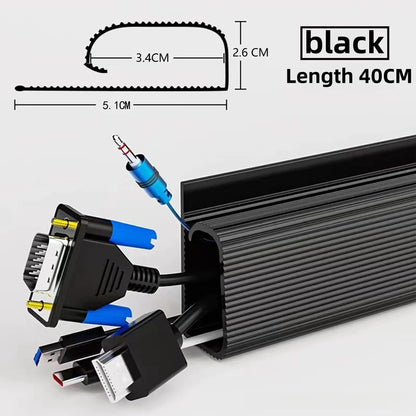 5/1 stücke PVC Kanal Unter Schreibtisch Kabel Management Tablett Organizer Netzkabel draht hider Streifen Protecter Kein Bohren kabel Raceway