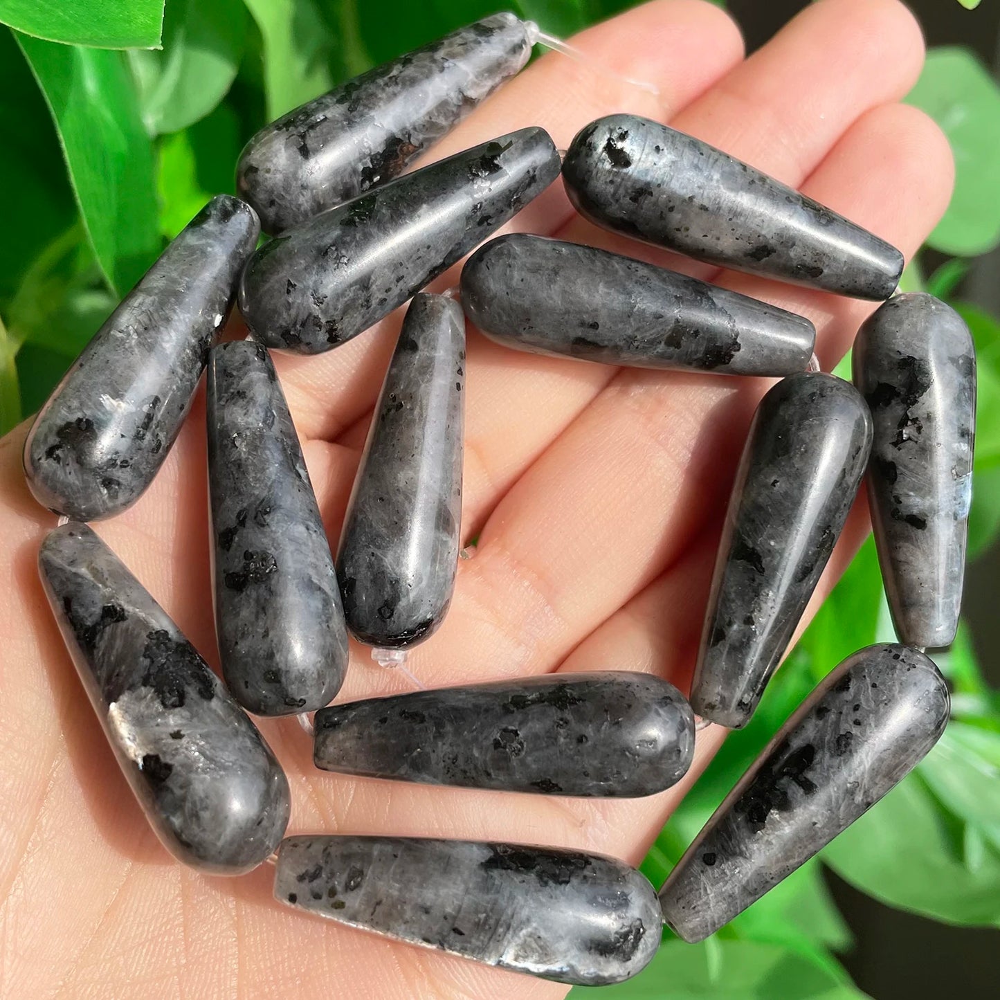 2 Stück natürlicher Wassertropfen aus echtem Stein, Indien-Achate, Labradorit, Tigerauge, Chalcedon, lose Perlen für Schmuckherstellung, DIY-Armband