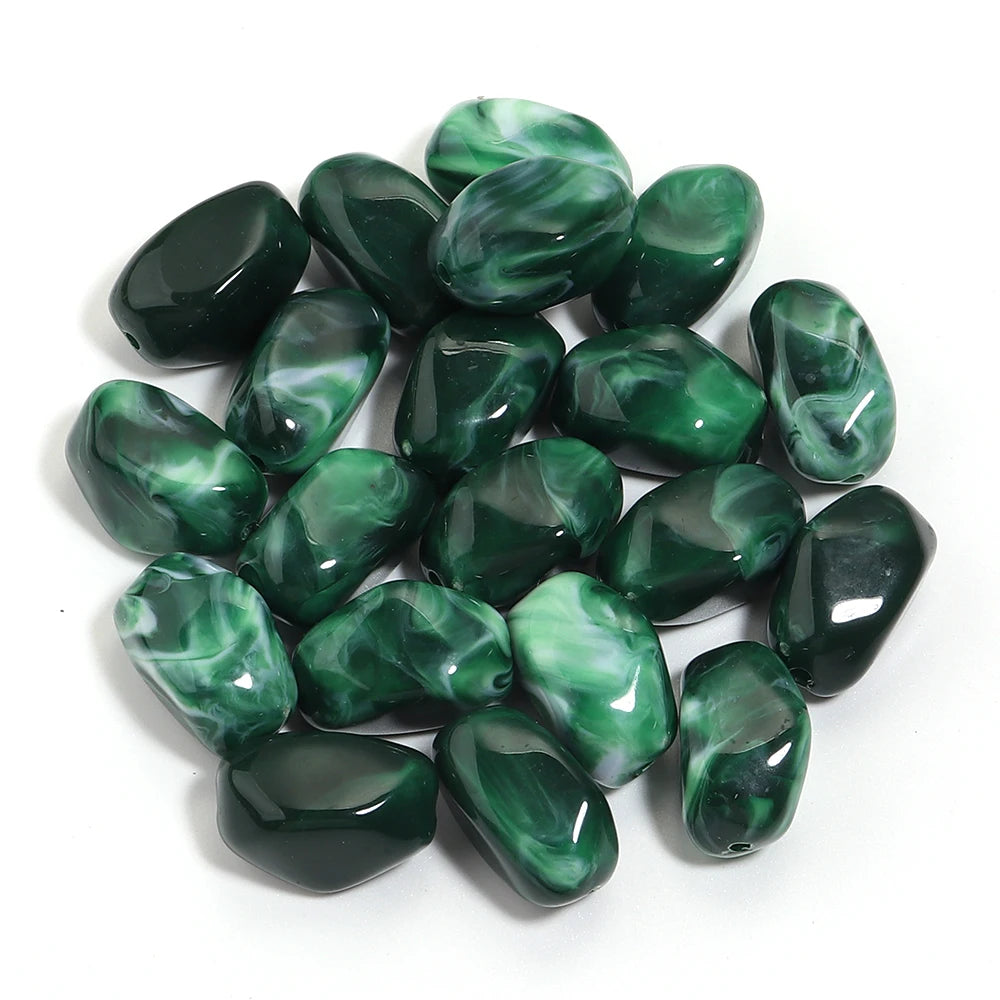 20 Teile/los Unregelmäßige Doppel Farben Acryl Perlen für Schmuck Machen Meteorit form Lose Spacer Perlen DIY Armband Halskette