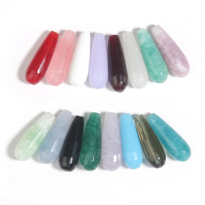 2 Stück Charme Wasser tropfenform Perlen 10x30mm Chalcedon Achate Howlite lose Spacer Perlen für Schmuck machen DIY Armband Ohrringe