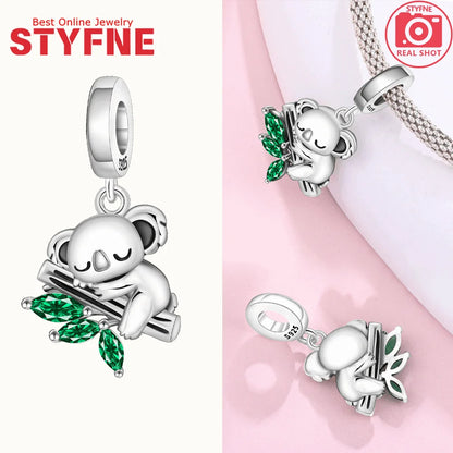 Tier-Serie-Charms, 925er Silber, Esel, Koala, Elefant, niedliche kleine Maus, Perlen-Anhänger, passend für DIY-Original-Armband, Modeschmuck
