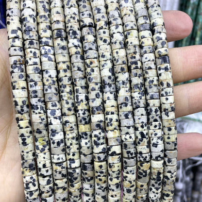 Natürliche Stein Dalmatiner Jaspis Runde Würfel Facettierte Rondelle Lose Spacer Perlen Für Schmuck Machen Charms DIY Armbänder Halskette