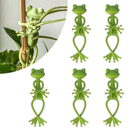 13cm Froschförmiger Wiederverwendbarer Kabelbinder Niedlicher Dekorativer Biegbarer Gartenpflanzenhalter Verstellbarer Flexibler Clip für Stängel