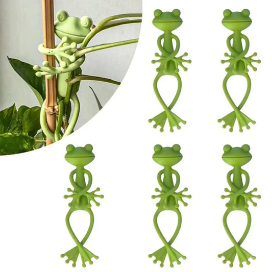 13cm Froschförmiger Wiederverwendbarer Kabelbinder Niedlicher Dekorativer Biegbarer Gartenpflanzenhalter Verstellbarer Flexibler Clip für Stängel