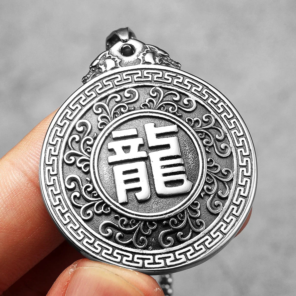Chinesischen Drachen Amulett Männer Halsketten Edelstahl Anhänger Kette Frauen Schmuck Coole Dinge Männliche Zubehör Geschenke Großhandel