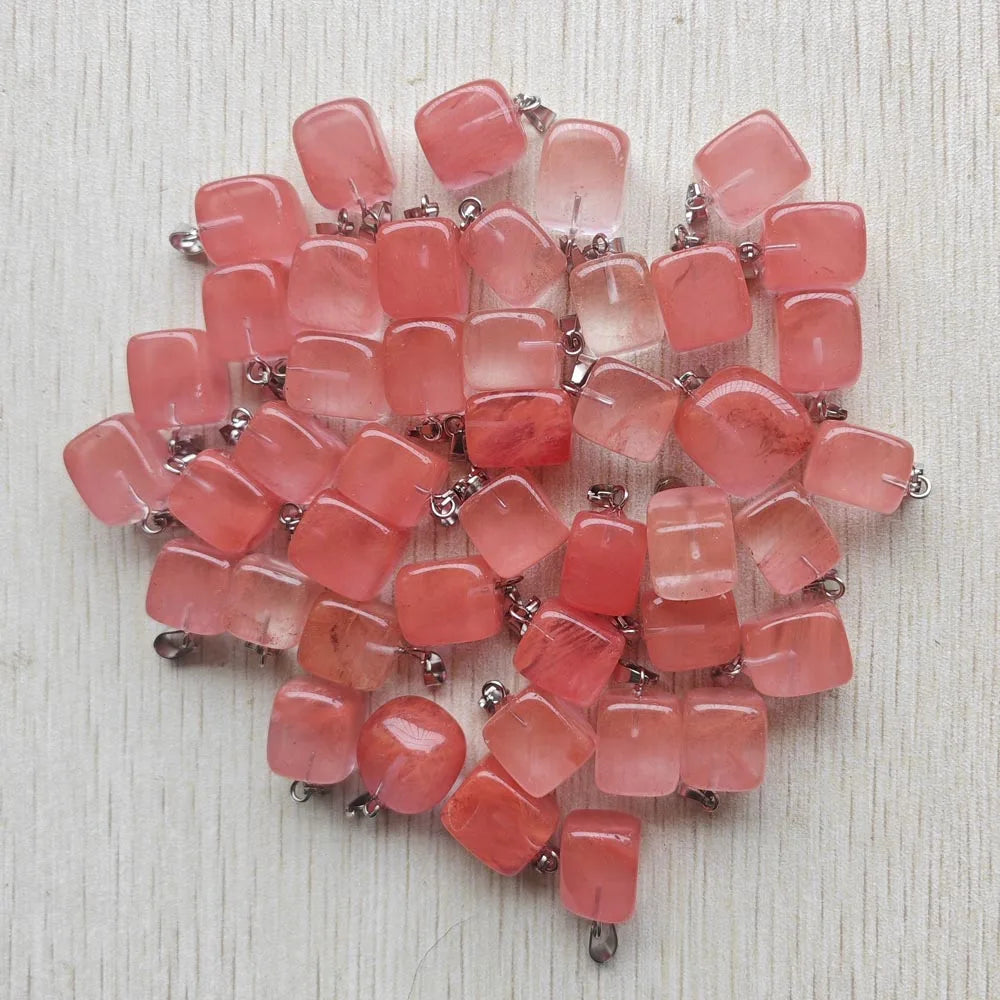Großhandel 50 teile/los 2025 heißer verkauf trendy Verschiedene Naturstein Gemischt Unregelmäßige form anhänger charms schmuck