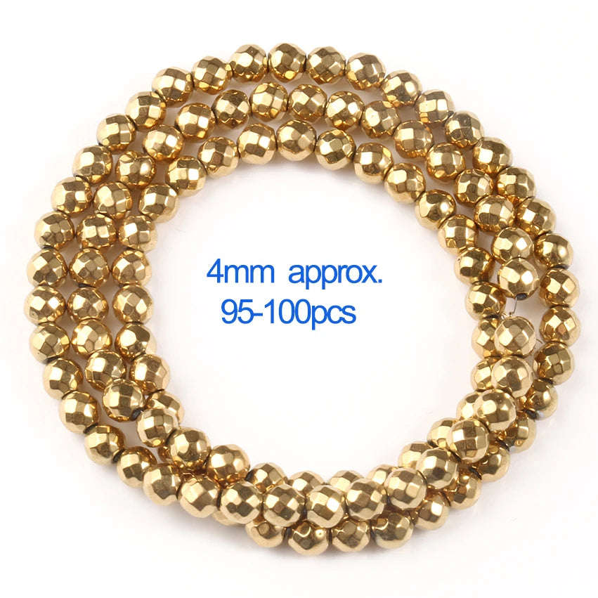 AAA+ Retention Farbe Natürliche vergoldete Hämatit Perle Herz Runde Stern Spacer Lose Perlen für Schmuck Machen DIY Charm Armband
