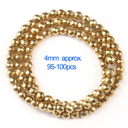 AAA+ Retention Farbe Natürliche vergoldete Hämatit Perle Herz Runde Stern Spacer Lose Perlen für Schmuck Machen DIY Charm Armband