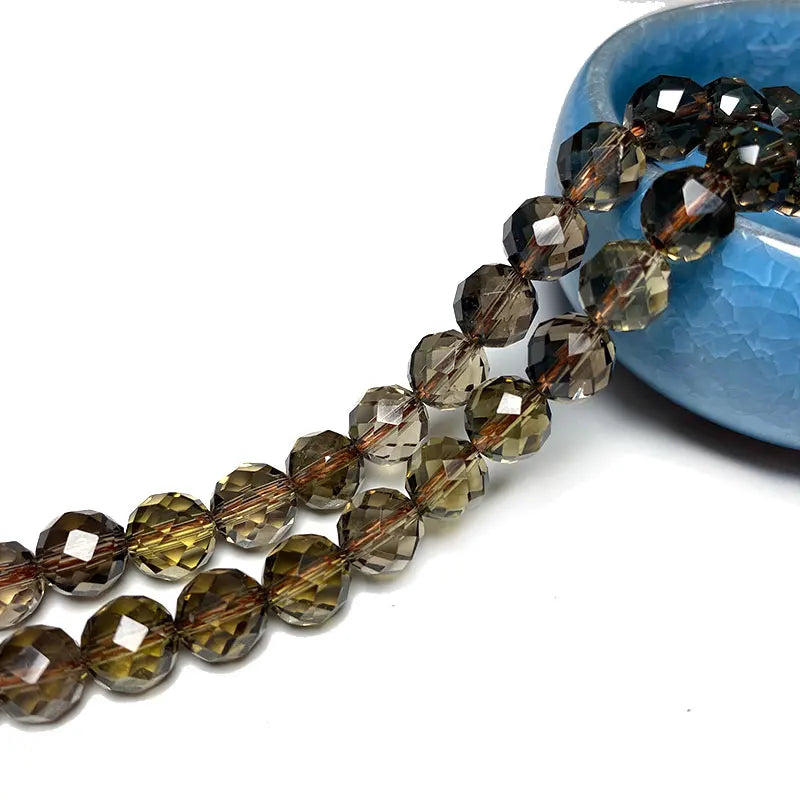 Feiner Naturstein, facettierter Rauchquarz, braun, rund, Edelstein, Abstandsperlen für Schmuckherstellung, DIY-Armband, Halskette, 6/8/10 mm