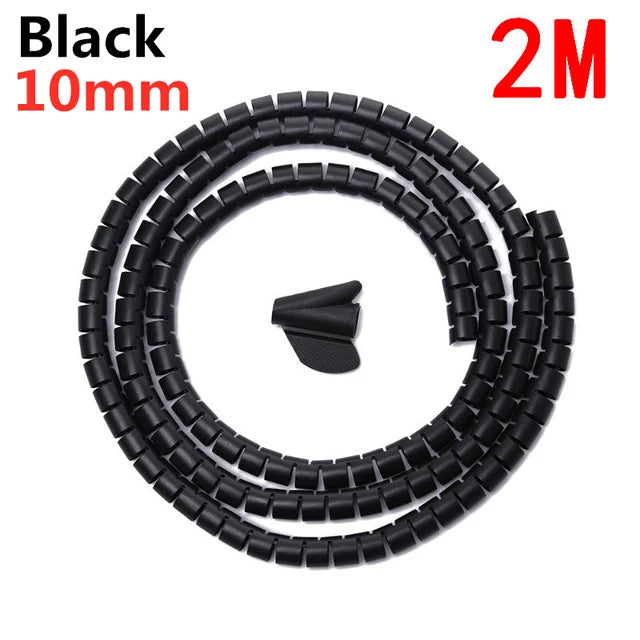 2M/1M Flexible Spirale Kabel Draht Schutz Kabel Organizer Computer Kabel Schutzhülle Rohr Clip Organizer Management werkzeuge 16/10mm