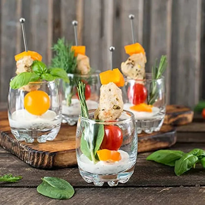 Cocktail-Picks-Set aus Edelstahl, wiederverwendbare Martini-Stäbchen aus Metall, lange Cocktail-Zahnstocher für Vorspeisen, 4,3 Zoll
