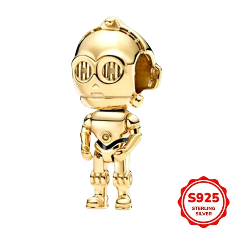925 Sterling Silber Charms Heiße Star Wars Serie Mandalorianer Helm Anhänger Perlen Original Damen Armbänder DIY Schmuck Geschenke