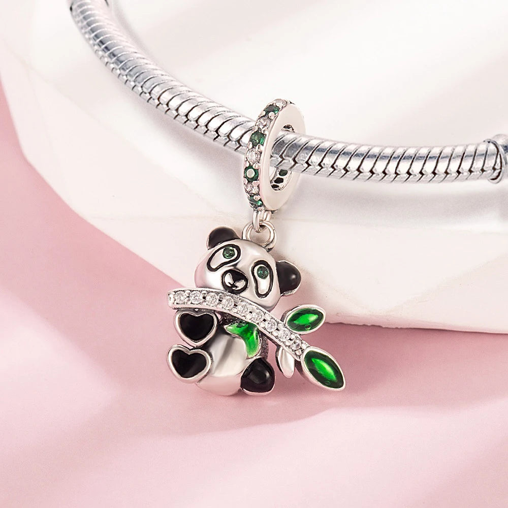 Tier-Serie, 925er-Sterlingsilber, Qualle, Pfau, Schildkröte, Kaninchen, Frosch, Charm, passend für DIY-Armbänder, Halsketten, Geschenke für Kinder