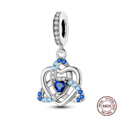 Teufelsaugen-Charm aus 925er Silber, Original-Hand der Fatima, blauer Zirkon, Kreuz, blaue Augen, passend für Armbänder, DIY-Herstellung von Schmuck, Geschenk