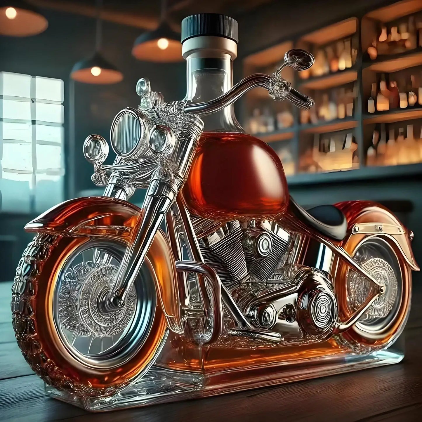 Motorrad-Form, Glas, Weinbelüfter, Dekanter, Rotwein-Dekanter, lustige Getränkeflasche, Schnapsspender für Whisky, Champagner