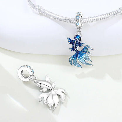 Exquisiter 925 Sterling Silber Panda Chamäleon Waschbär, Koi Welpen Tier-Anhänger Passend für DIY Armband Halskette Premium Party Geschenke