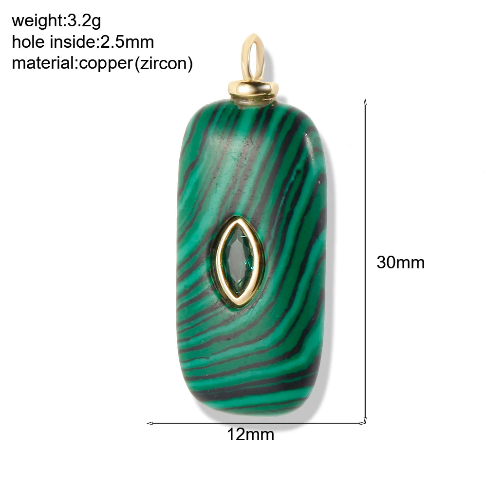 Bohemian Naturstein Perle Charms Für Schmuck Machen Liefert Blau Grün Stein Zirkon Dijes Diy Ohrringe Armband Halskette