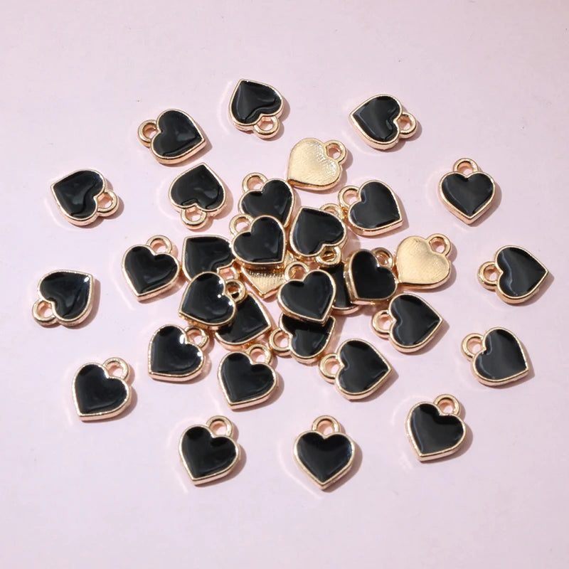 50 Stück kleine niedliche Herz-Anhänger 6x8mm Legierung Metall DIY Schmuck Herstellung Zubehör für Ohrringe Armband Halskette