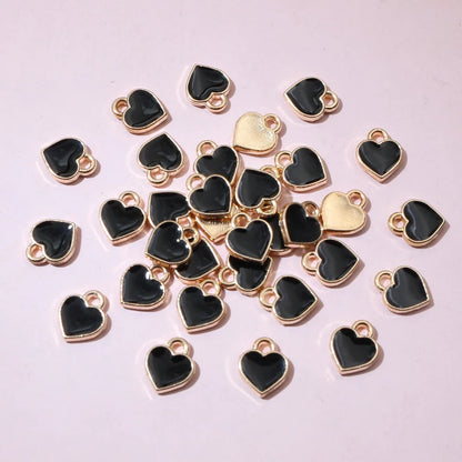 50 Stück kleine niedliche Herz-Anhänger 6x8mm Legierung Metall DIY Schmuck Herstellung Zubehör für Ohrringe Armband Halskette