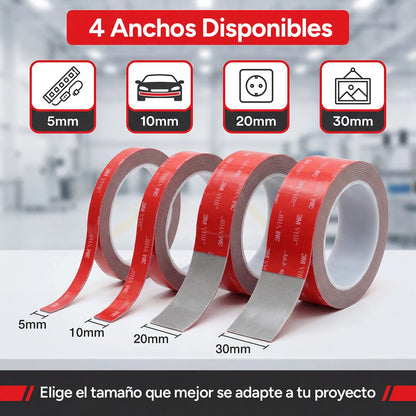 3M VHB 5611 Doppelseitiges Klebeband 1,1mm Hochhaftendes Acrylschaum-Klebeband Wasserdicht und Hitzebeständig bis zu 93°C °   Anpassbare Breite und Länge Speziell für die Befestigung von Autospoilern