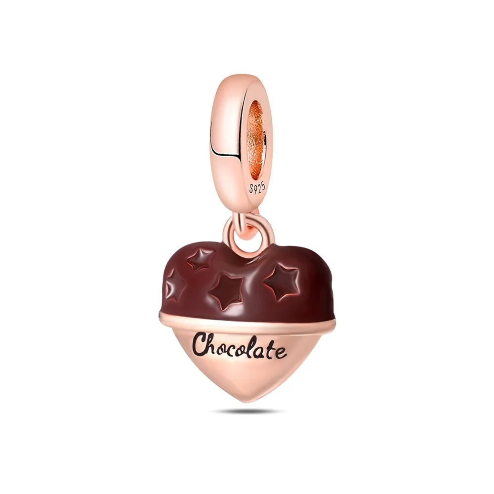 Roségold-Serie, 925er-Sterlingsilber, Zwölf Sternbilder, Halbmondkrone, High-Heel-Charm, passend für DIY-Armbänder, Halsketten, Geschenke