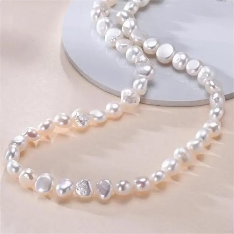 Echte natürliche barocke Süßwasserperlen-Halskette für Frauen und Mädchen, Geschenk, beliebte AA 5–6 mm, 8–9 mm Perlenschmuck-Halskette