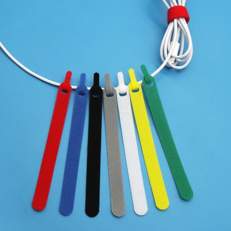 10 ~ 1000 Stück 7 Farben Nylon Kabelbinder Haken Schlaufenlänge 150 mm Backpackers Wanderer Leitungsgürtel Rückenfreier Datenleitungsgurt Magischer Aufkleber