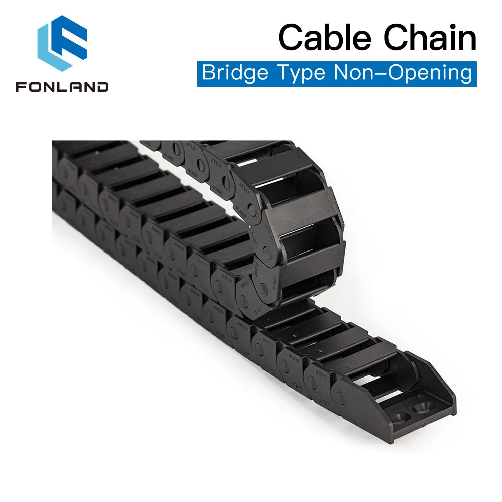 Fonland-Kabelketten, 15 x 15, 15 x 20, 15 x 30, 15 x 40 mm, Brückentyp, nicht zu öffnende Kunststoff-Schleppleine, Getriebe-Schleppkette, 1 Meter/Set