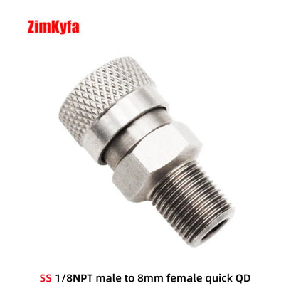 HPA GAS Foster Quick Disconnect AIR CO2 QC02 M10 NPT BSP G1/8" Füllnippel Stecker/Buchse Adapter Kopplerstecker 8mm