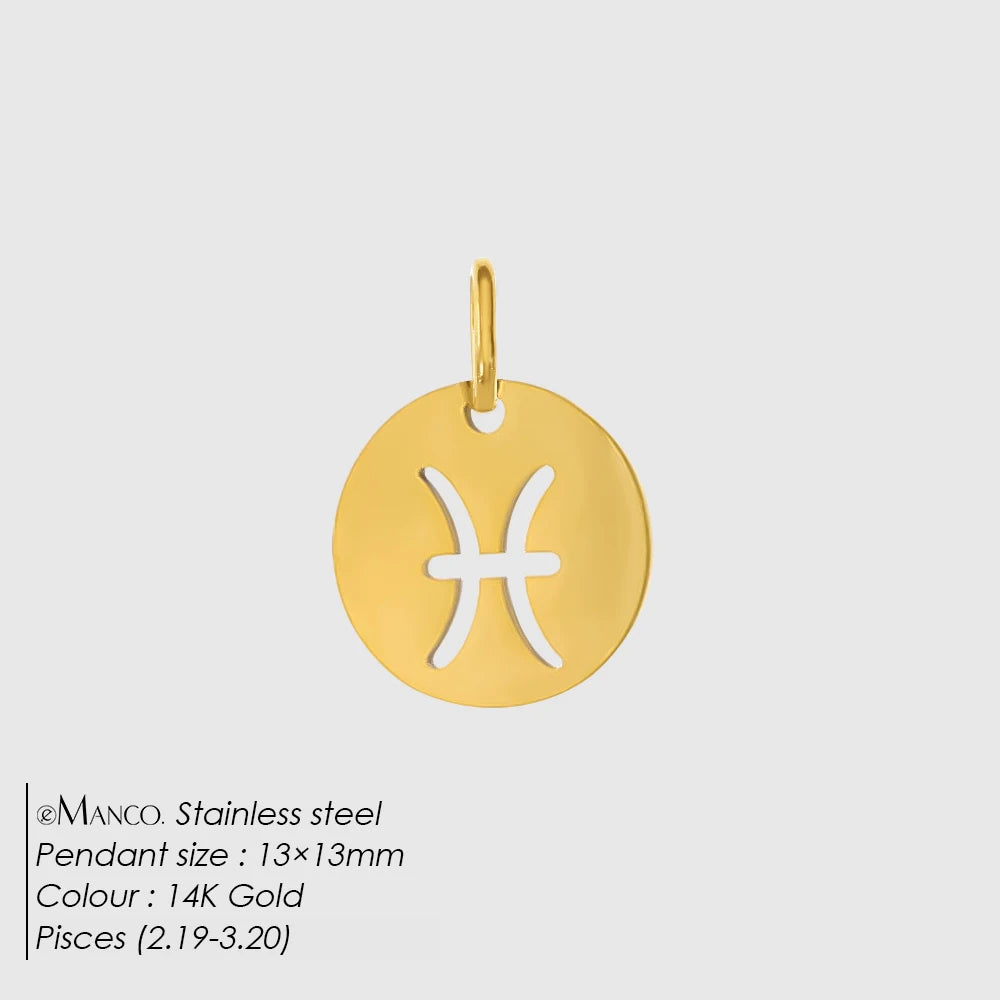 eManco Edelstahl-Skelett mit 12 Sternzeichen, Charm, DIY, Damenmode, Halskette, Schmuck, Zubehör, Herstellung, 48 Stunden Versand